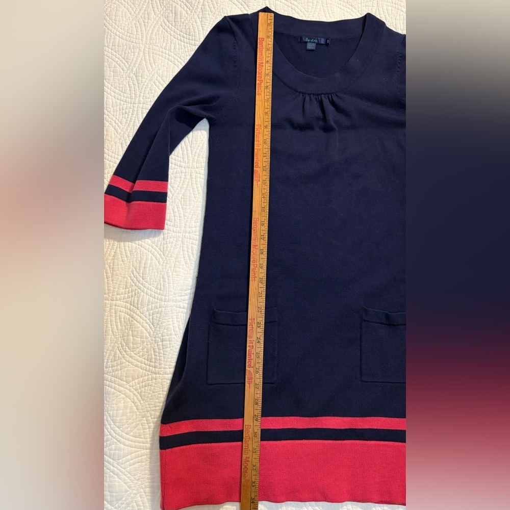 Boden Wool Knit Shift Dress with Coral Trim *US 8 UK 12 - Picture 6 of 7